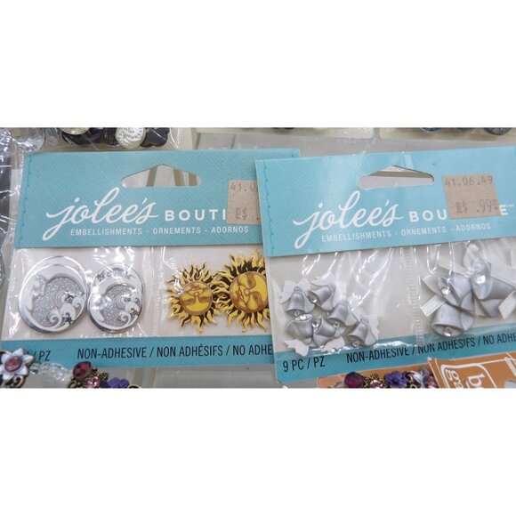 Mixed Lot Of Adhesive Gems & Buttons and Beads For Crafting & Scrapbooking - Picture 10 of 13